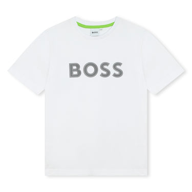 Playera para niño y adolescente blanca Boss
